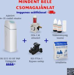Euro-Clear BlueSoft Eco 30 HF Plug&Play vízlágyító berendezés + DFA-1M előszűrő + bypass + Vízkeménység teszter + sótabletta (BSEco-30HF/P&P-HU-1-2)