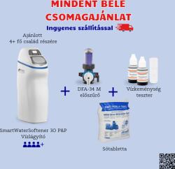 Euro-Clear SmartWaterSoftener 30 vízlágyító berendezés + DFA-34M előszűrő + Vízkeménység teszter + sótabletta (SWS30/P&P-HU-1-2)