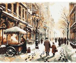 Brushme Számozott kifestő készlet, feszített vásznon, 40x50 cm - Téli város