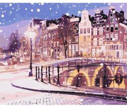 Brushme Számozott kifestő készlet, feszített vásznon, 40x50 cm - Mese a téli Amsterdam-ról