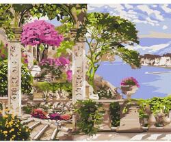 Brushme Számozott kifestő készlet, feszített vásznon, 40x50 cm - Virágos kert