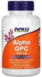 NOW Alpha GPC (Glicerofosfocolina) 300mg, Now Foods, 60 capsule