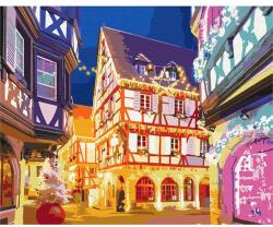 Brushme Számozott kifestő készlet, feszített vásznon, 40x50 cm - Karácsonyi fények