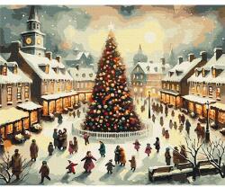 Brushme Számozott kifestő készlet, feszített vásznon, 40x50 cm - A karácsonyfa