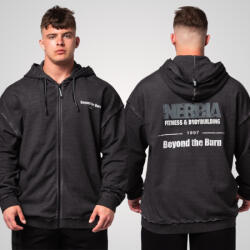 NEBBIA - Férfi cipzáras fitness felső 362 (black) (XL) - NEBBIA