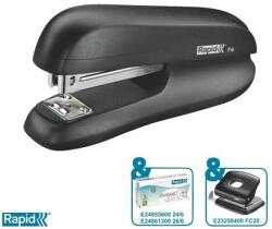 Rapid Tűzőgép, 24/6, 26/6, 20 lap, RAPID "F6", fekete (E5000268) - irodaoutlet