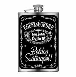 Nevesajándék Vicces Flaska - Laposüveg - Egészségedre Boldog Szülinapot (VFL343)