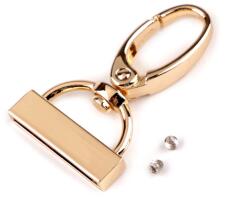 Fashion Fém heveder végződés karabinerrel, 25mm, csavarozható, 2db, 930693, arany