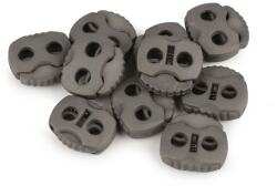 Fashion Rugós, zsinór szabályozó malacka 2 lyukkal, 20mm, 10db, 160053, szürkés oliva