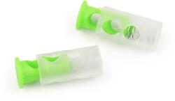 Fashion Rugós, zsinór szabályozó malacka, zsinórvég, 9x24mm, 10db, 160077, neonzöld