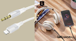 BOROFONE Audio AUX kábel 3, 5 mm-es jack/Lightning 1m Borofone - Fehér (BL19-02)