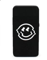 Novi Bricheta antivant metalica Smiley cu Plasma si Cablu USB + Husa + Perie curatare + Cutie cadou Bricheta