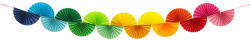  Papír dekoráció szivárvány legyezők, 2, 5 méter hosszú vegyes színben (GRB19)