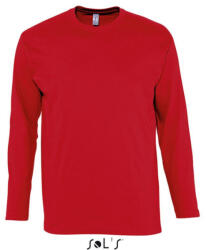 SOL'S Férfi MONARCH hosszú ujjú pamut póló, SOL'S SO11420, Red-2XL (so11420re-2xl)