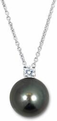 White & Black Igazgyöngy Classic tahiti gyémánt medál - 8-8, 5mm (AU13963)