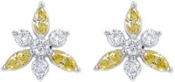 White & Black Delicate sárga gyémánt fülbevaló - 0, 5 karát (AU13894)