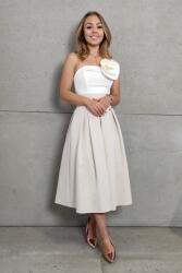 Parisse Bézs A-vonalú midi szoknya Méret: XL