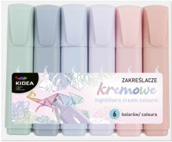 DERFORM Szövegkiemelő, 6 db/csomag, Kidea, pasztell, krém színek (DFM-ZK6KA)