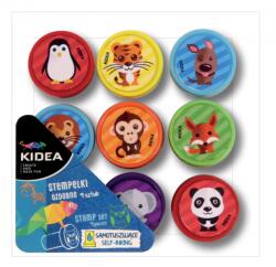 DERFORM Nyomda szett, 9 db-os, állatos, (oroszlán, tigris, elefánt, nyúl, róka, kutya, pingvin, majom és panda), Kidea (DFM-SOA9KA)