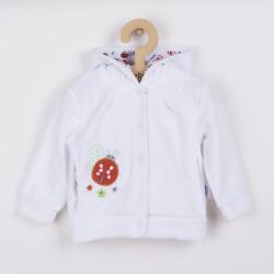 NEW BABY plüss kapucnis pulóver katicás mintával - világosbarna