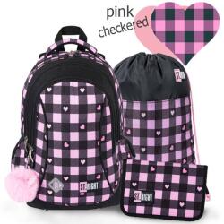 St. Majewski St. Right iskolatáska, hátizsák 39 cm SZETT - Pink Checkered (680373/SZETT)