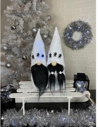 Manóvilág Karácsonyi Manó | Fehér | Fekete Szakall + Rénszarvas (30-35cm, kézzel készített)