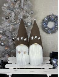 Manóvilág Karácsonyi Manó | Csokibarna | 3 FEHÉR Rénszarvas(kézzel készített, 30-35 cm)