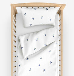 Goldea gyermek pamut ágyneműhuzat kiságyba - áfonya mintás 90 x 120 és 40 x 60 cm