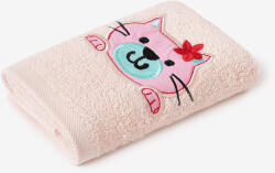 Goldea gyermek frottír törölköző - cicuka világos rózsaszínen 30 x 50 cm