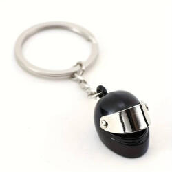  W16362-11 Motoros bukósisak kulcstartó fémből - fekete (AL-W16362-11)