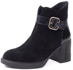 Dogati Botine dama din piele intoarsa, Dogati 9755, negru