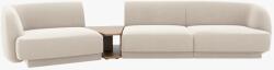 Micadoni Canapea modulara Miley curbata 303x126 cm tapiterie catifea cu masuta de cafea (MH116)