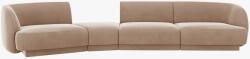 Micadoni Canapea modulara Miley curbata 327x132 cm tapiterie catifea 6 locuri (MH113)