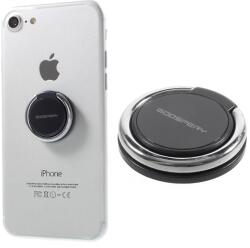 Mercury MERCURY RING telefontartó gyűrű (fém, ragasztható, telefon tartó, kitámasztó, 360°-ban forgatható) FEKETE / EZÜST HTC Touch Cruise, HTC Touch Diamond (P3700), LG KC910 Renoir (GP-72223)