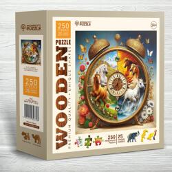 Wooden City - Puzzle Clock Horses - 250 piese