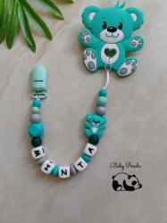 Baby Panda Névre szóló rágcsalánc - Maci - türkiz