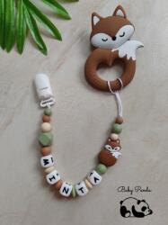 Baby Panda Névre szóló rágcsalánc - Alvó róka - barna