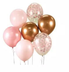 Léggömbcsokor rózsaszín és bronz árnyalatok, 30 cm - 7 db (169232)