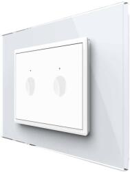 LIVOLO Intrerupator Dublu WIFI cu Touch LIVOLO cu rama din sticla, standard italian Serie Noua, , VL-FC2NY-3WP-11 (VL-FC2NY-3WP-11)