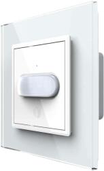 LIVOLO Senzor de Miscare PIR Livolo cu Rama din Sticla, Protocol ZigBee, alb, VL-FCUZ-2WP-11 (VL-FCUZ-2WP-11)