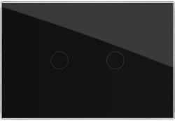 LIVOLO Intrerupator dublu cu touch Livolo din sticla, standard italian - Serie noua, negru, VL-FC2-3G-12 (VL-FC2-3G-12)
