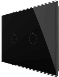 LIVOLO Intrerupator Dublu Wireless cu Touch LIVOLO din Sticla - Serie Noua, negru, VL-FC2R-3G-12 (VL-FC2R-3G-12)