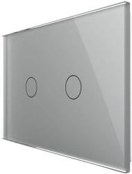 LIVOLO Intrerupator cu variator dublu cu touch Livolo din sticla, standard Italian, protocol ZigBee - Serie noua, gri, VL-FC2D1Z-3G-15 (VL-FC2D1Z-3G-15)