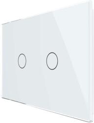 LIVOLO Intrerupator dublu cap scara / cap cruce cu touch Livolo din sticla, standard Italian, protocol ZigBee - Serie noua, alb, VL-FC2SZ-3G-11 (VL-FC2SZ-3G-11)