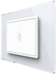 LIVOLO Intrerupator simplu cu touch Livolo cu rama din sticla, protocol ZigBee, standard Italian - Serie noua, alb, VL-FC1Z-3WP-11 (VL-FC1Z-3WP-11)
