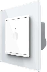 LIVOLO Intrerupator simplu wireless cu touch Livolo din sticla, Serie noua, alb, VL-FC1R-2WP (VL-FC1R-2WP) - fluxone