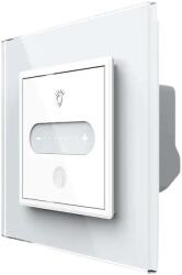LIVOLO Intrerupator Simplu Cap Scara / Cruce cu Variator Livolo cu Rama din Sticla, ZigBee - Serie Noua, alb, VL-FC1SDZ-2WP-11 (VL-FC1SDZ-2WP-11)