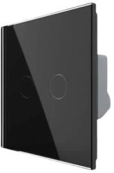 LIVOLO Intrerupator Dublu Cap Scara / Cruce cu Touch LIVOLO - Serie Noua, negru, VL-FC2S-2G-2B (VL-FC2S-2G-2B)