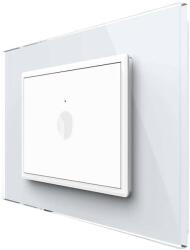 LIVOLO Intrerupator simplu cu touch Livolo cu rama din sticla, standard Italian - Serie noua, alb, VL-FC1-3WP-11 (VL-FC1-3WP-11)