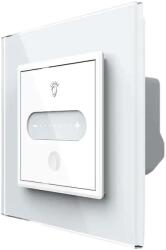 LIVOLO Intrerupator Simplu cu Variator Livolo cu Rama din Sticla, ZigBee - Serie Noua, alb, VL-FC1DZ-2WP-11 (VL-FC1DZ-2WP-11)